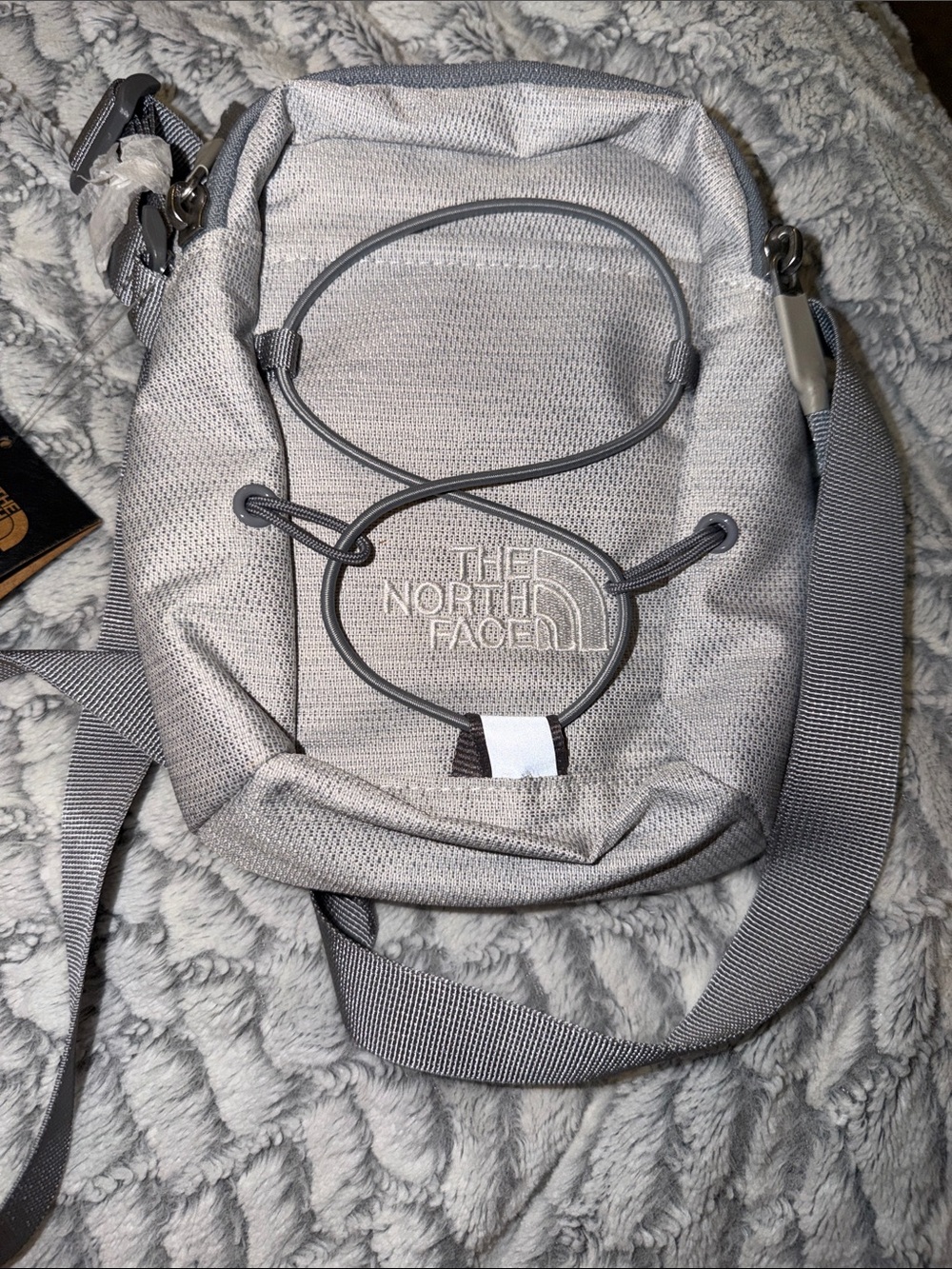 The North Face Compact Crossbody Bag — Light Gray